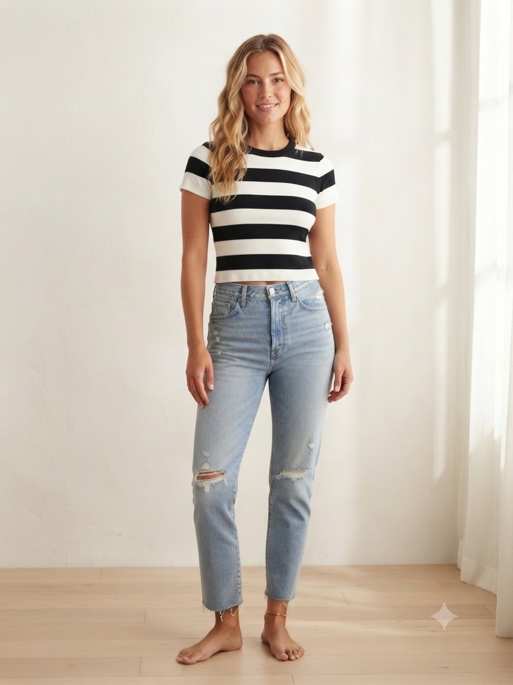 Anthropologie Black and White Summer Sweater
